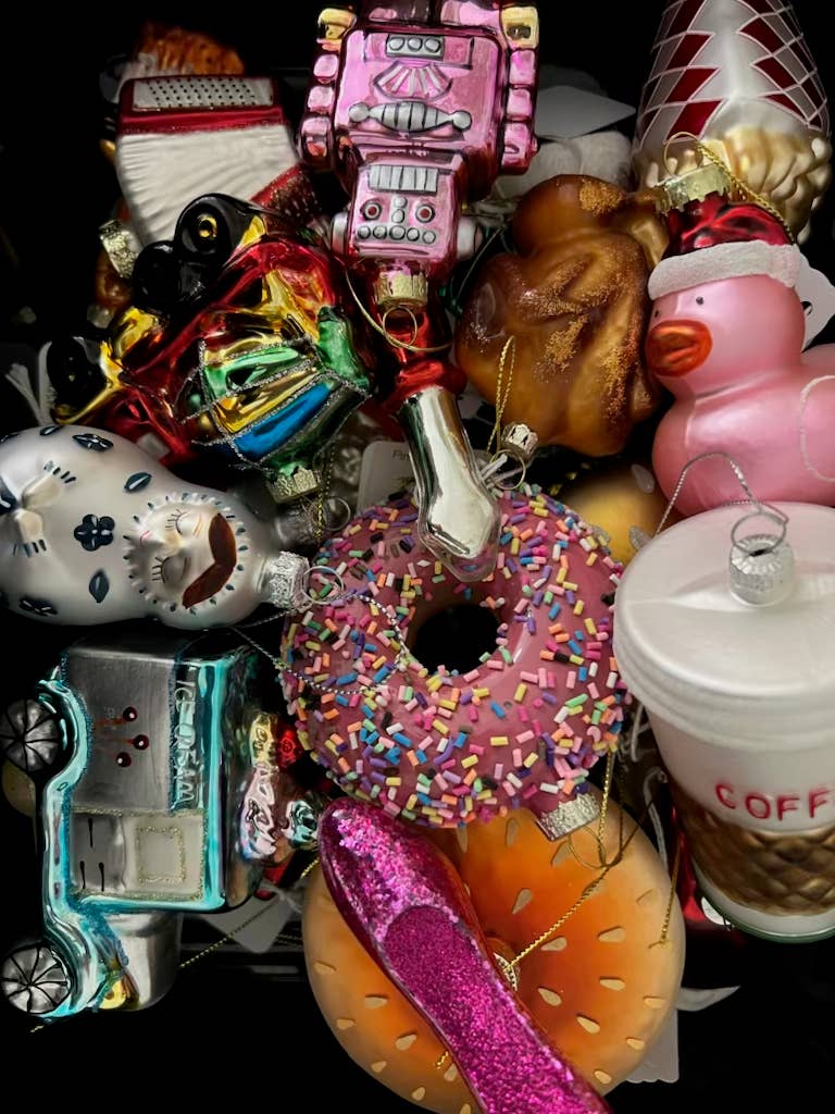 Glass Christmas Ornament Espresso Machine Funny