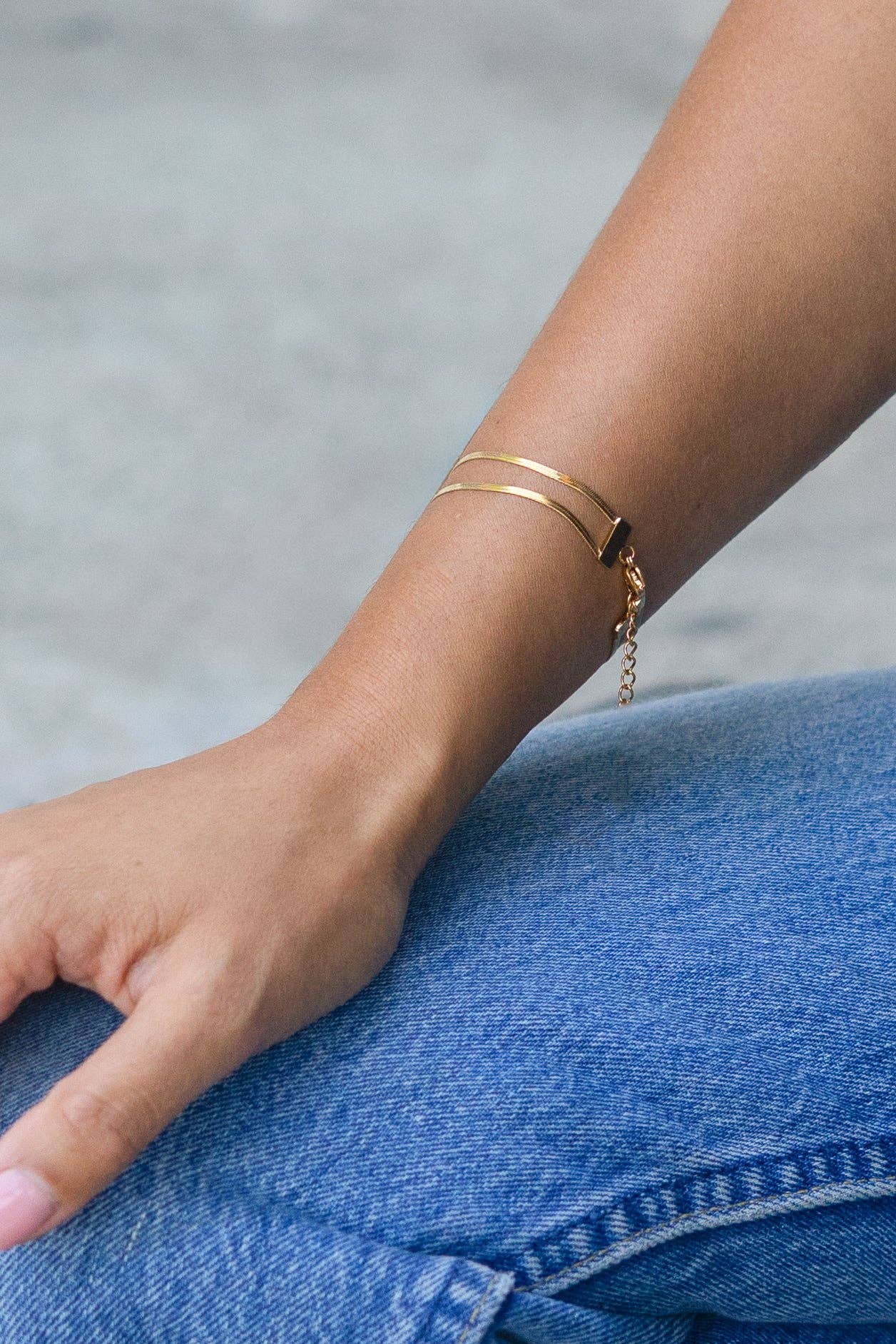 Walk the Line Bracelet - 18K Gold Plated