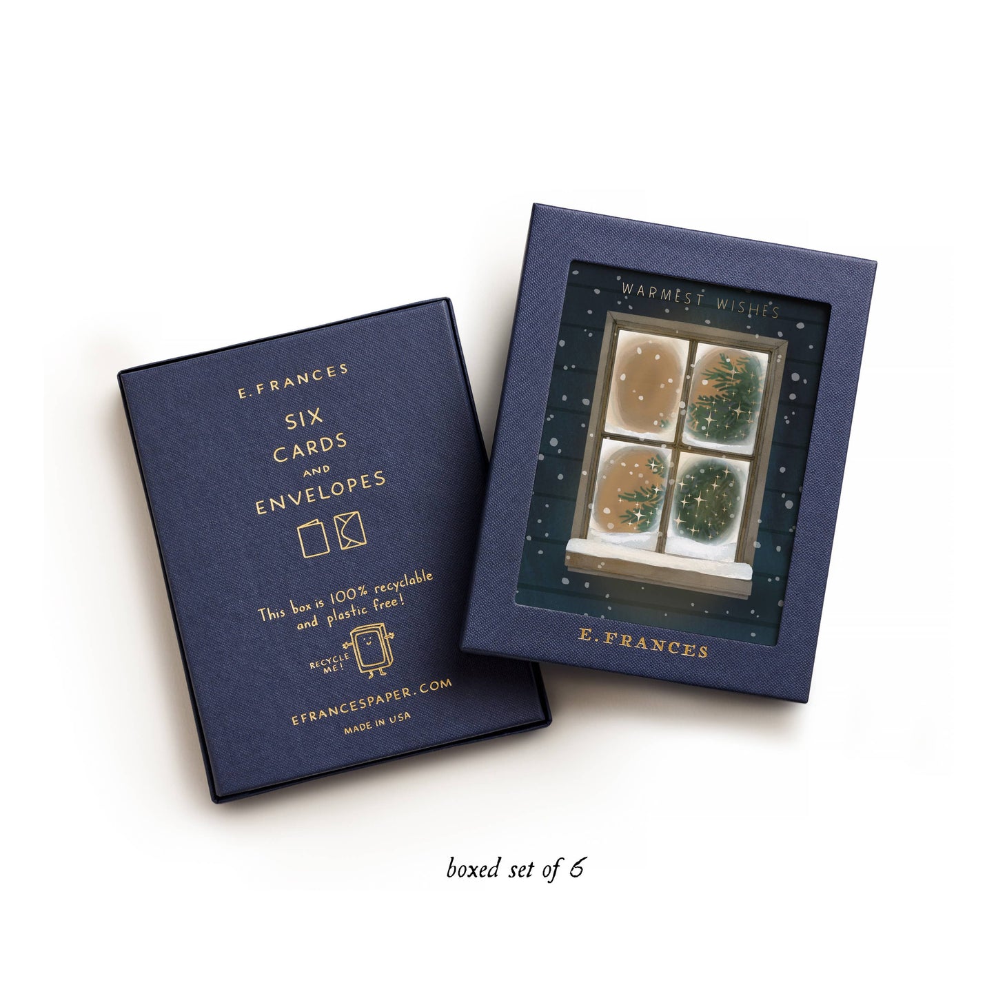 Frosty Window Holiday Card Boxed Set, Set of 6
