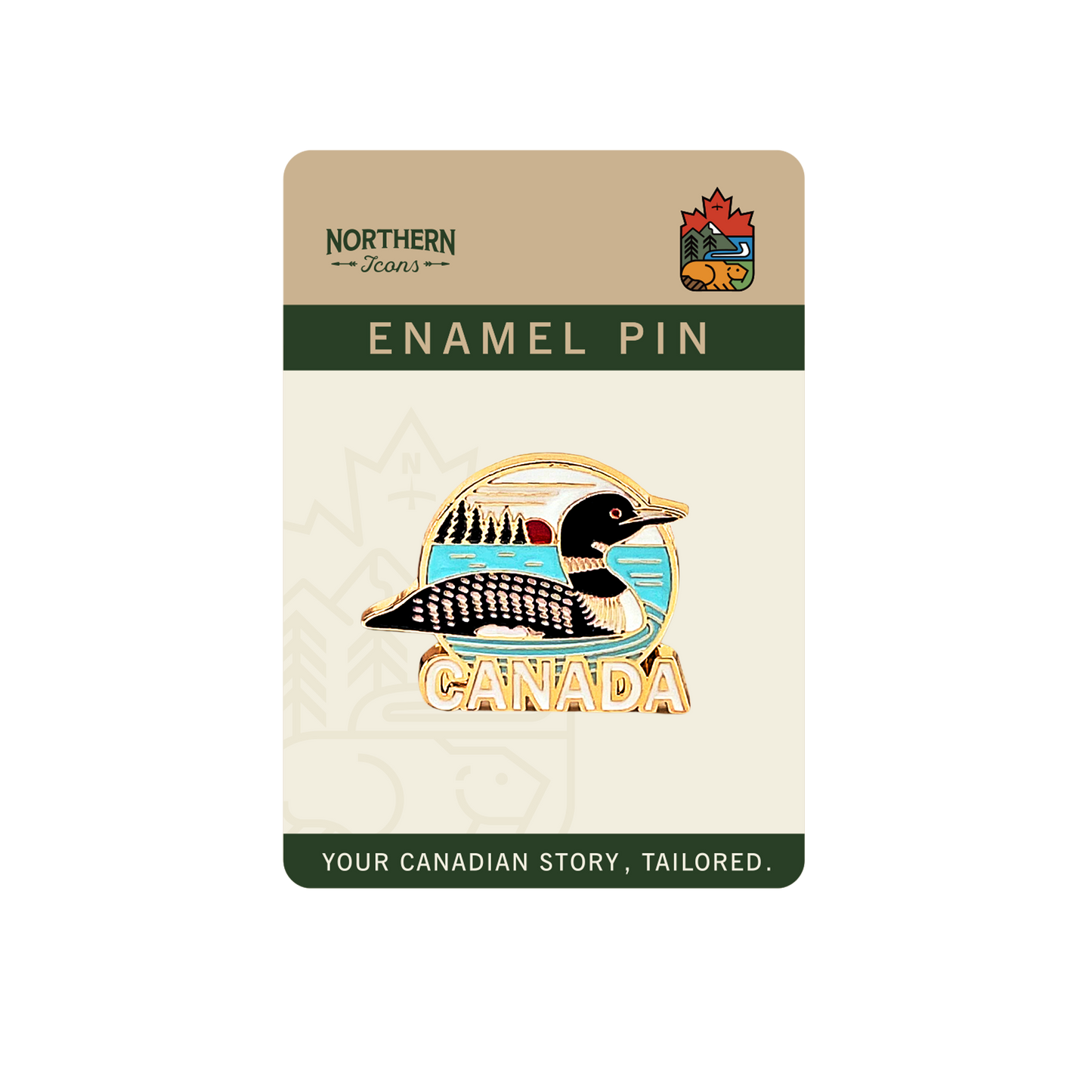Please Leave Me a Loon" Enamel Pin - Funny Canada Wildlife Lapel Pins