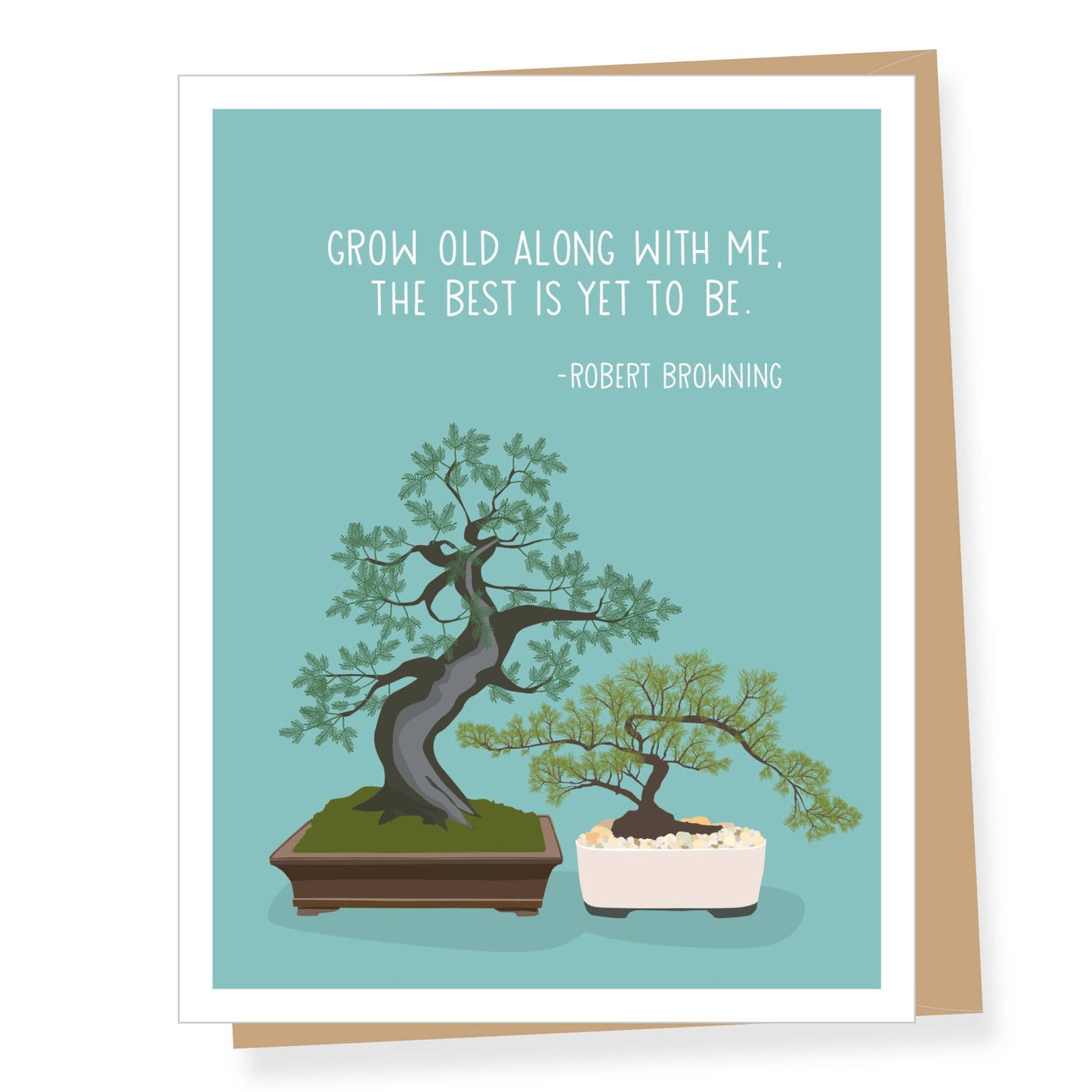 Bonsai Robert Browning Quote Anniversary Card