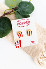 Load image into Gallery viewer, Popcorn Clay Stud Earrings | Foodie Lover Gift
