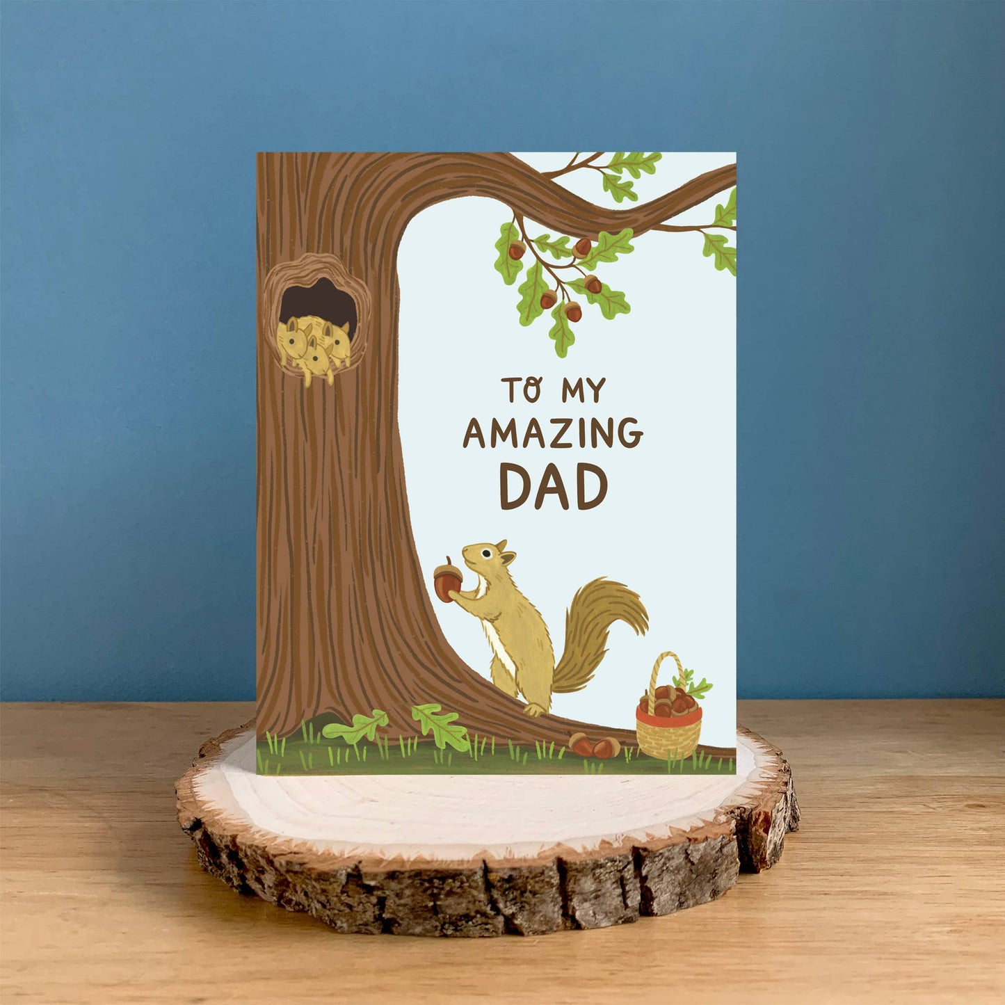 Squirrel Dad and Babies Forest Fathers Day Card