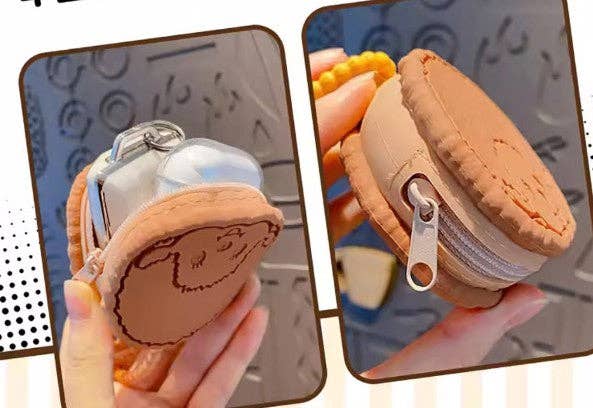 Monchhichi Cookie Mini Pouch Keychain – Cute Coin & AirPods Case