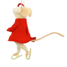 Load image into Gallery viewer, Felt Mouse Ornament - Figure Skating Gal Mouse
