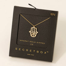 Load image into Gallery viewer, Secret Box Pave Hamsa Hand Pendant Necklace
