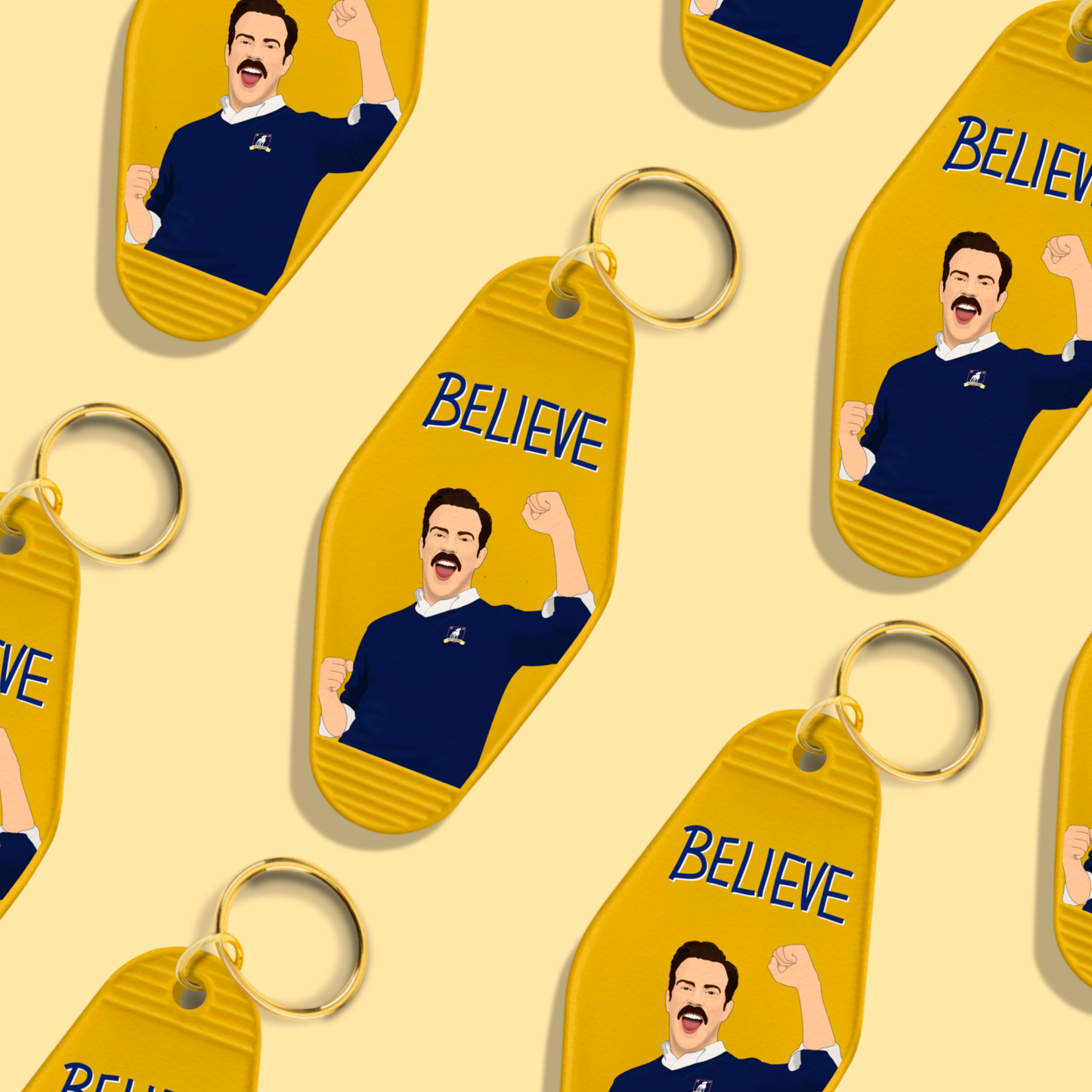 Ted Lasso Believe Motel Keychain