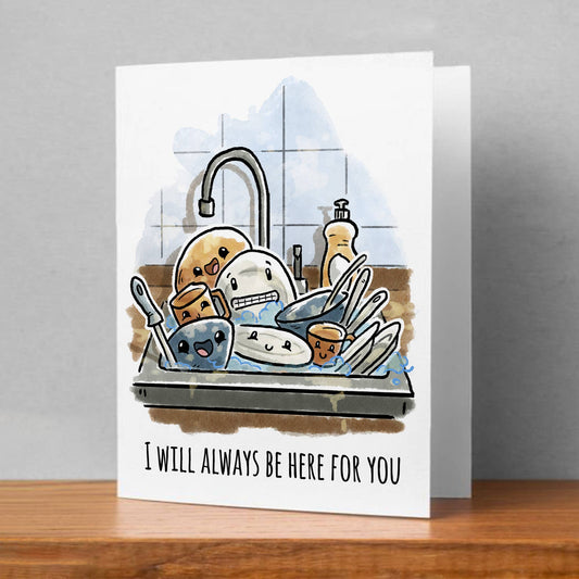 "Always Here" - Funny Grief, Condolence, Sympathy Card