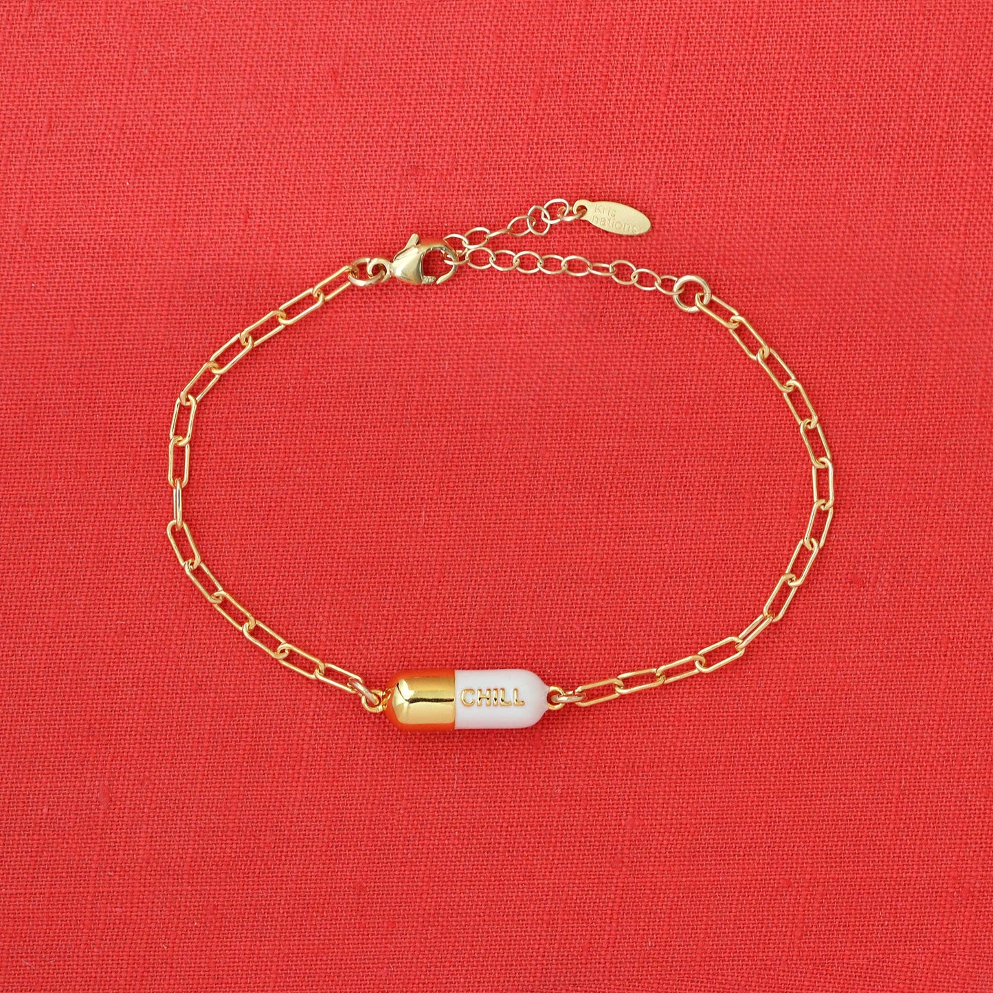 Chill Pill Charm Bracelet 18K Gold Vermeil