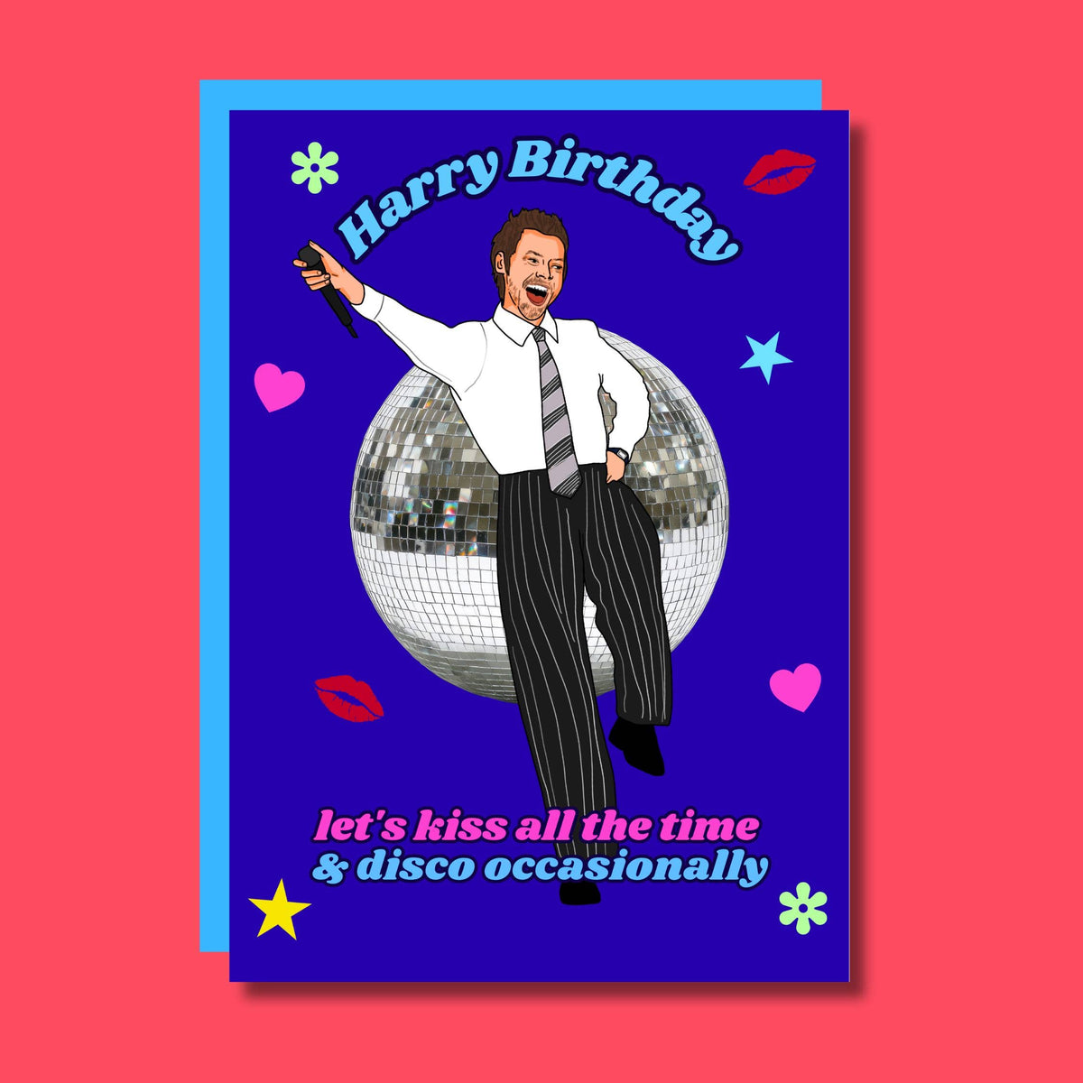 Harry Birthday! Kiss And Disco Greeting Card