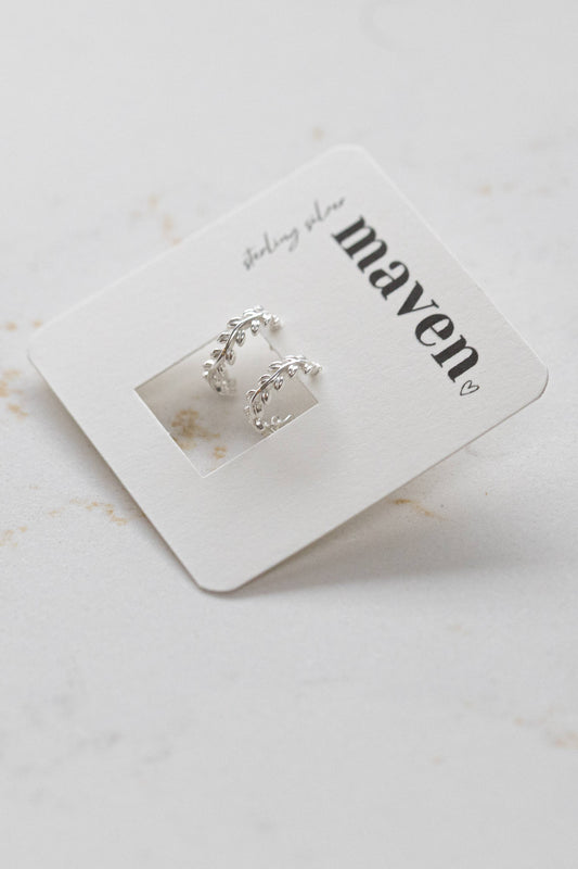 'Fern' Hoop stud earrings