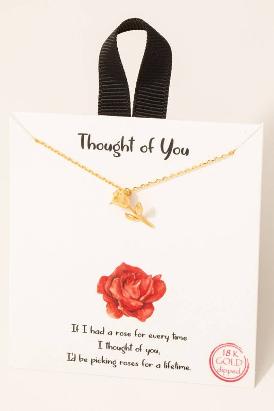 Gold Dipped Rose Pendant Necklace