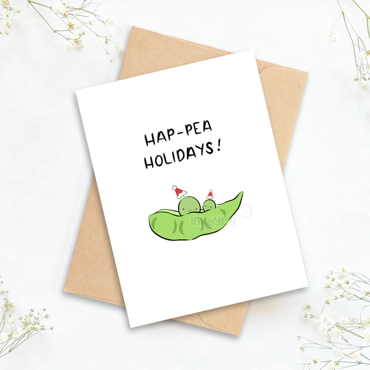 Hap-Pea Holidays Greeting Card
