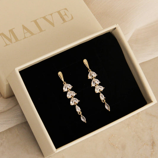 Pear Marquise CZ Drop Dangle Earrings