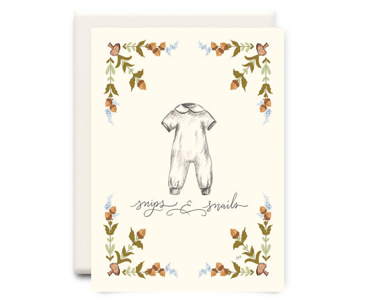 Snips and Snails V2 | Baby Boy Greeting Card