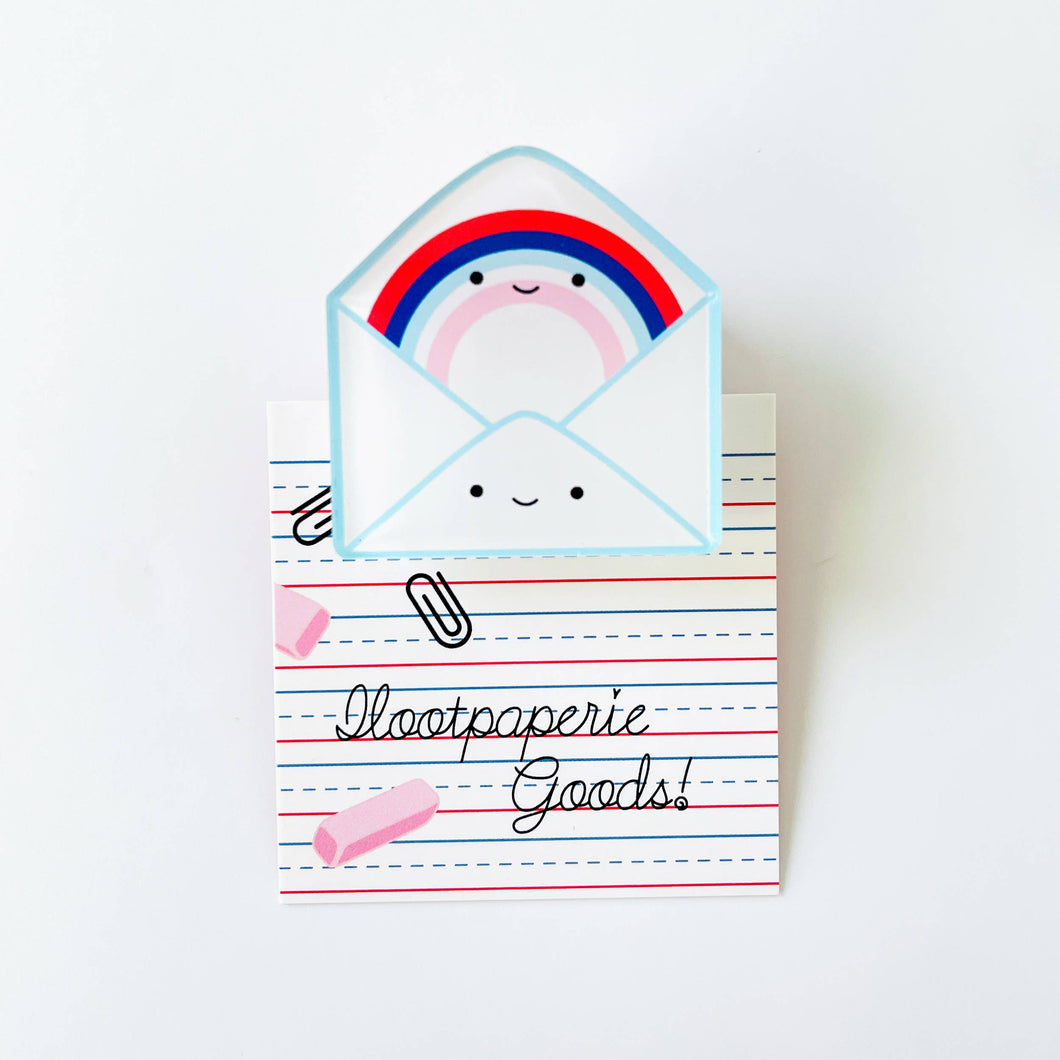 Rainbow Mail! Envelope Decorative Double-Sided Acrylic Clip