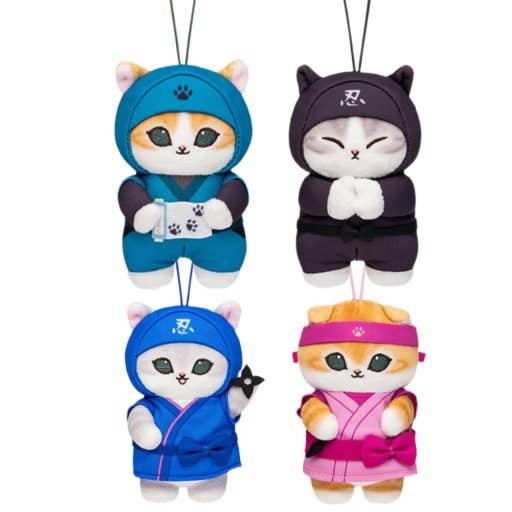 Mofusand Ninja Nyan Mascot Plush Key ring, Bag charm - 10cm