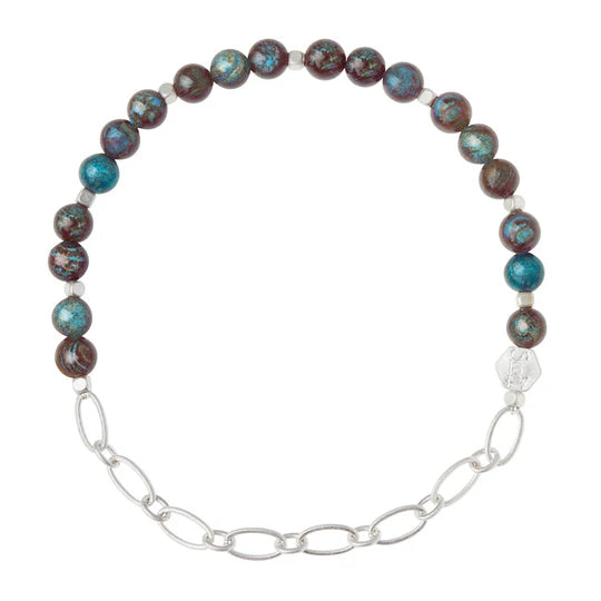 Mini Stone Stacking Brclt Blu Jasp