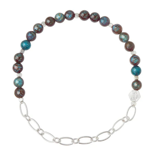 Mini Stone Stacking Brclt Blu Jasp