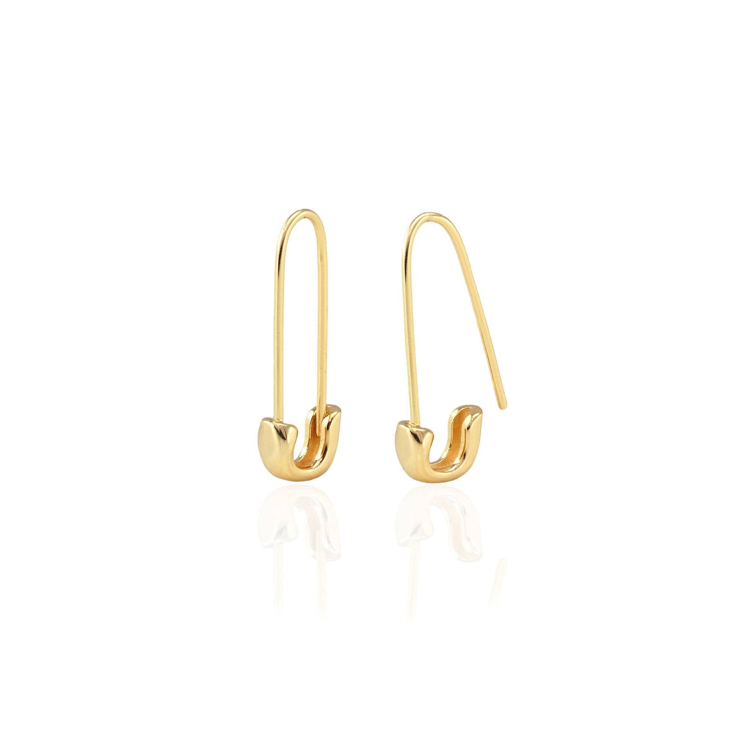 Safety Pin Hoop Earrings 18K Gold Vermeil