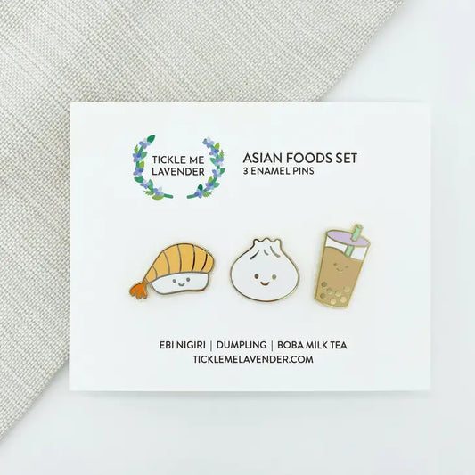 Asian Foods Enamel Pin Set Of 3