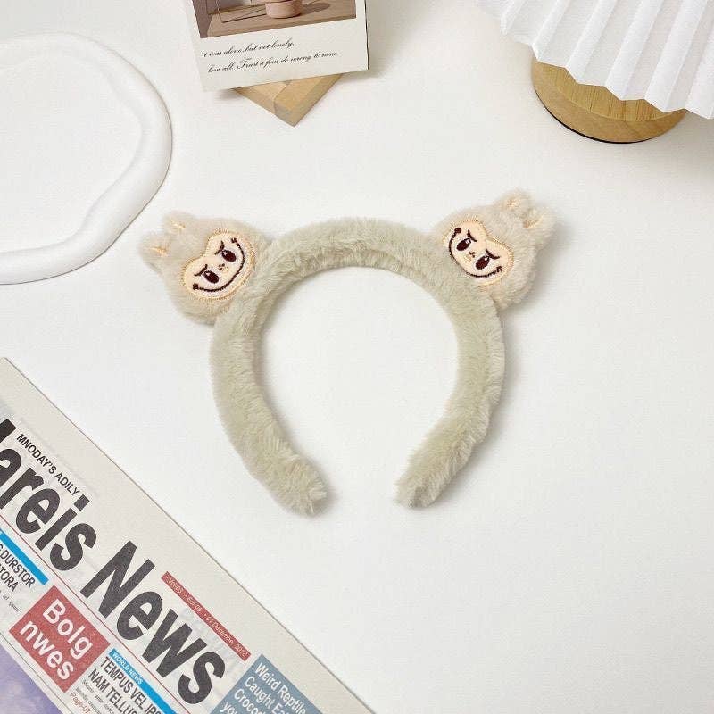 Cute labubu furry headband SPA headband