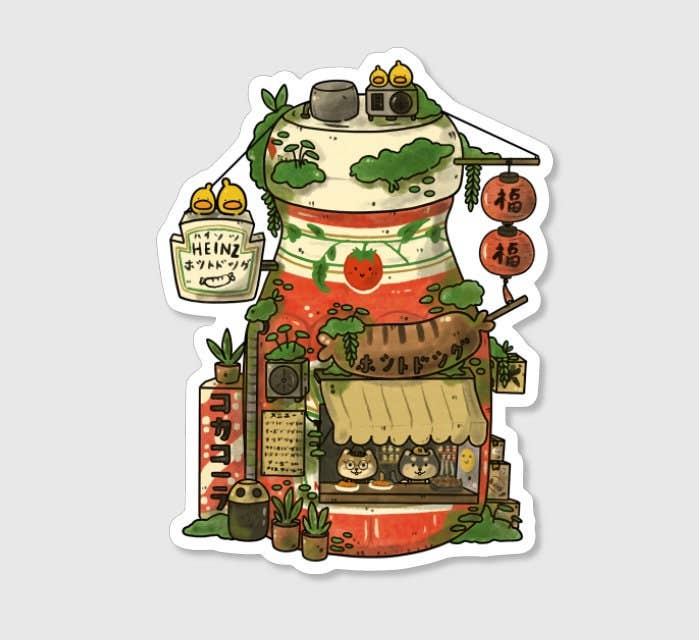 Ketchup Hotdog Stand Vinyl Sticker