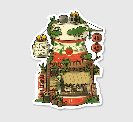 Ketchup Hotdog Stand Vinyl Sticker