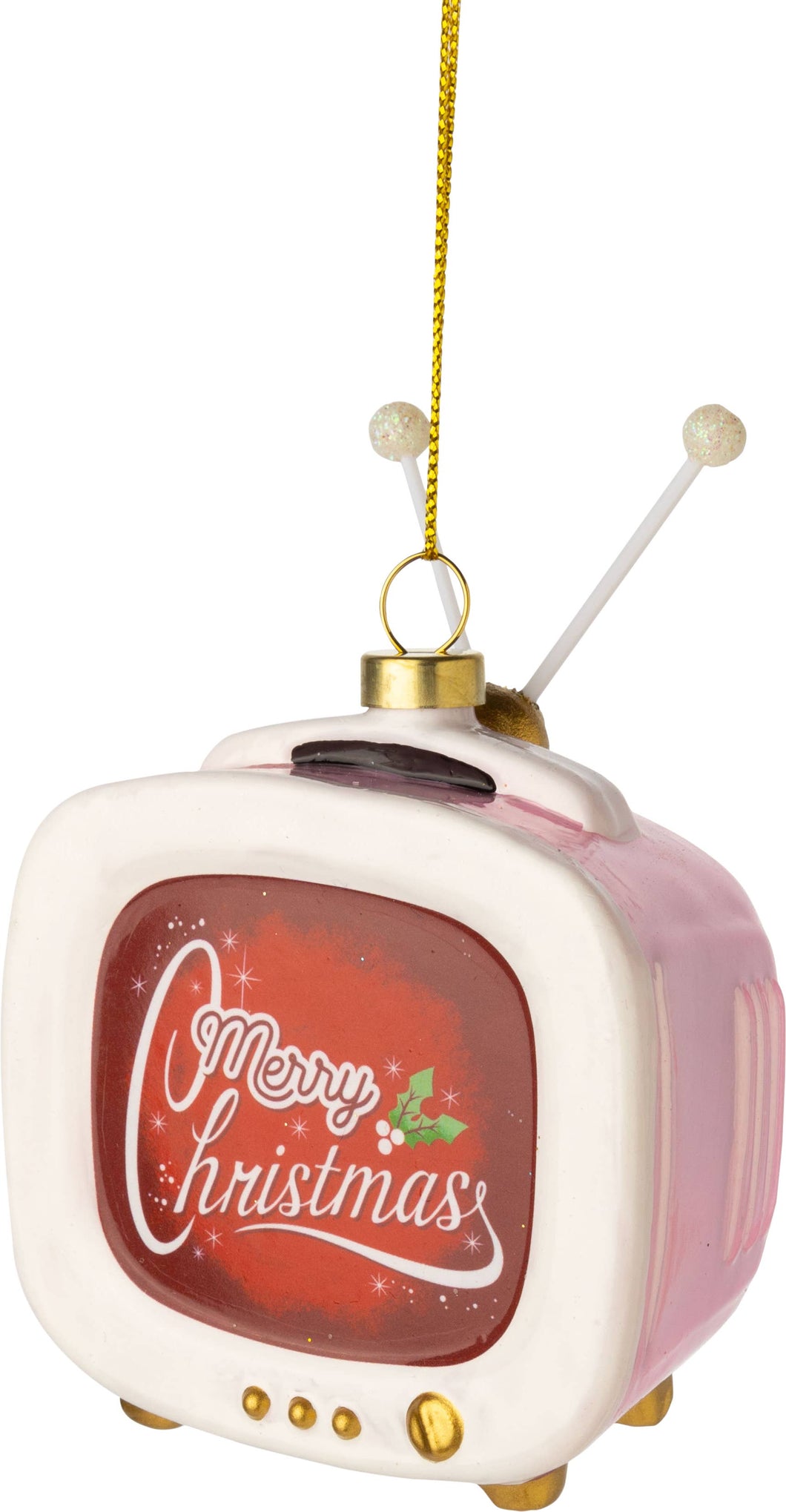 Glass vintage TV ornament