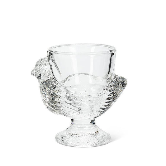 Glass Chicken Egg Cup 3"
