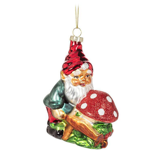 Garden Gnome w/Mushroom Orn-4"H