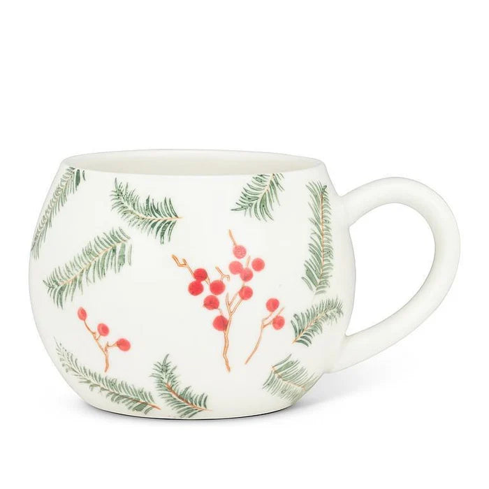 Pine & Berries Ball Mug 16oz