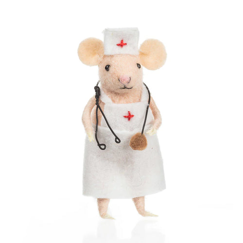 Felt Mouse - Nurse Mouse In Apron - Front & Company: Gift Store