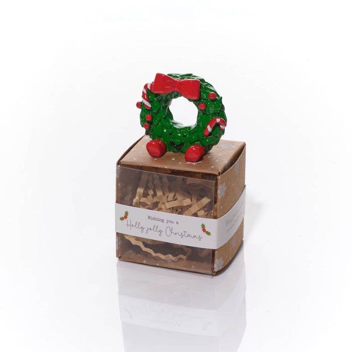 Christmas Tiny World Resin Wreath Keepsake With Gift Box **