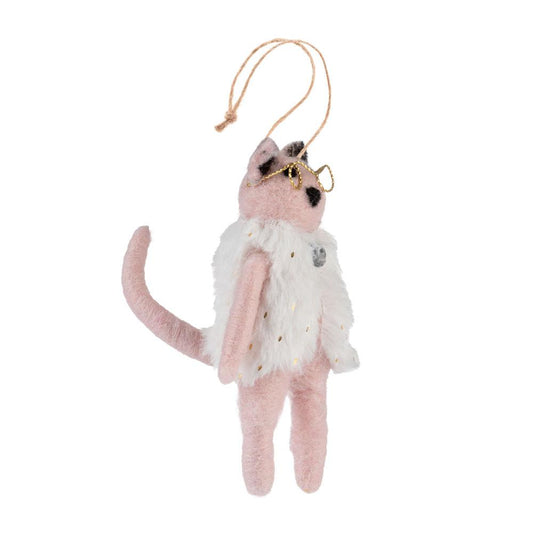 Felt Animal Ornament - Felt Orn Fancy Felines Asst