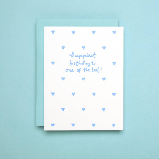 Birthday Hearts - Letterpress Greeting Card
