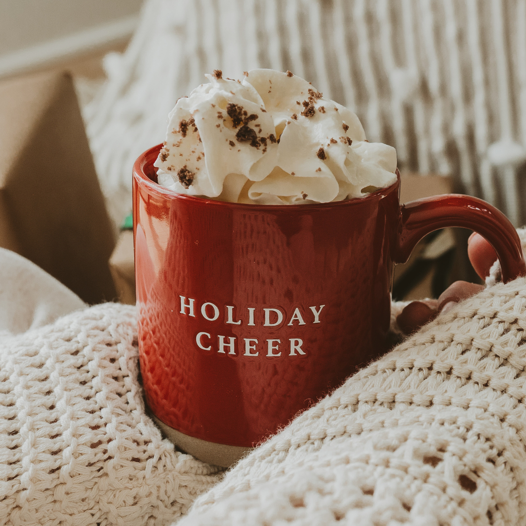 Holiday Cheer Stoneware Coffee Mug - Christmas Decor