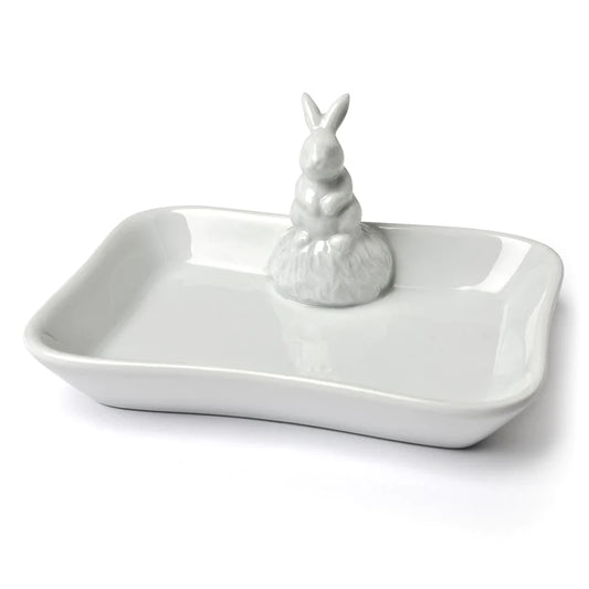 Rabbit Soap Dish - White 5"