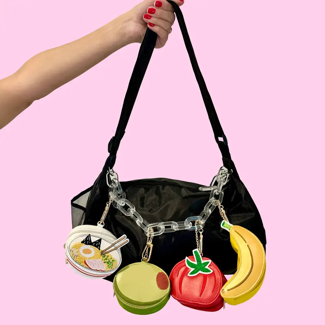 2-in-1 Bag Charm & Reusable Shopper Bag - "Hot Sauce" Bottle