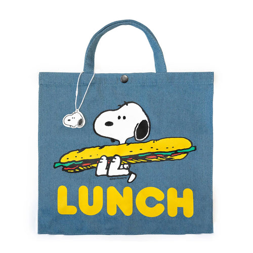 3P4 x Peanuts® - Snoopy Lunch Vintage-Style Market Tote - Front & Company: Gift Store