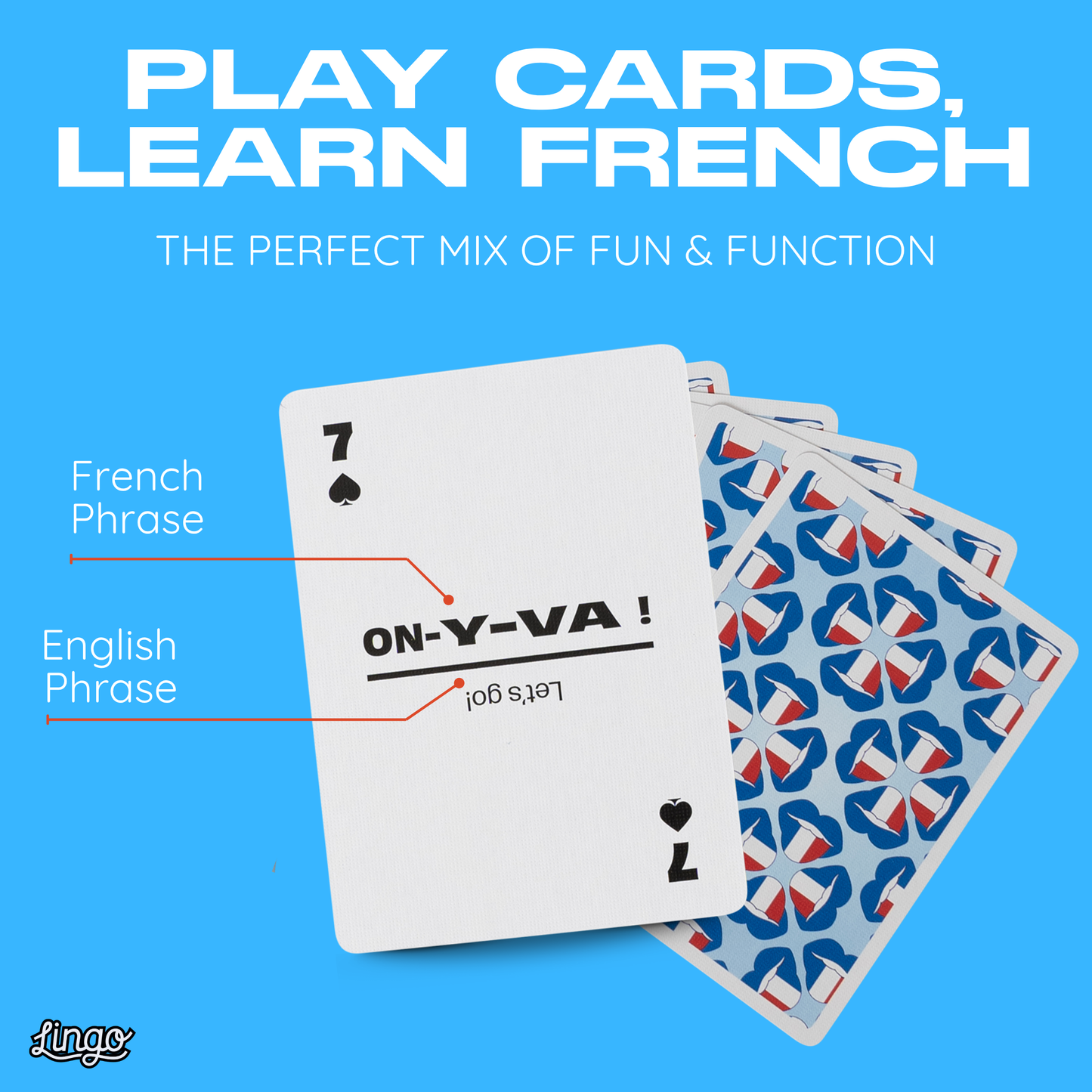 French Travel Playing Cards in Tin Travel Case