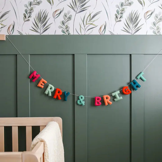 Colourful Christmas Garland | Merry & Bright Felt Décor