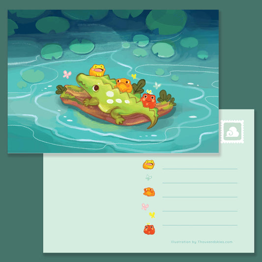 Postcard Swamp Bus Alligator