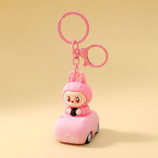 Labubu driving cartoon keychain Labubu pendant gift