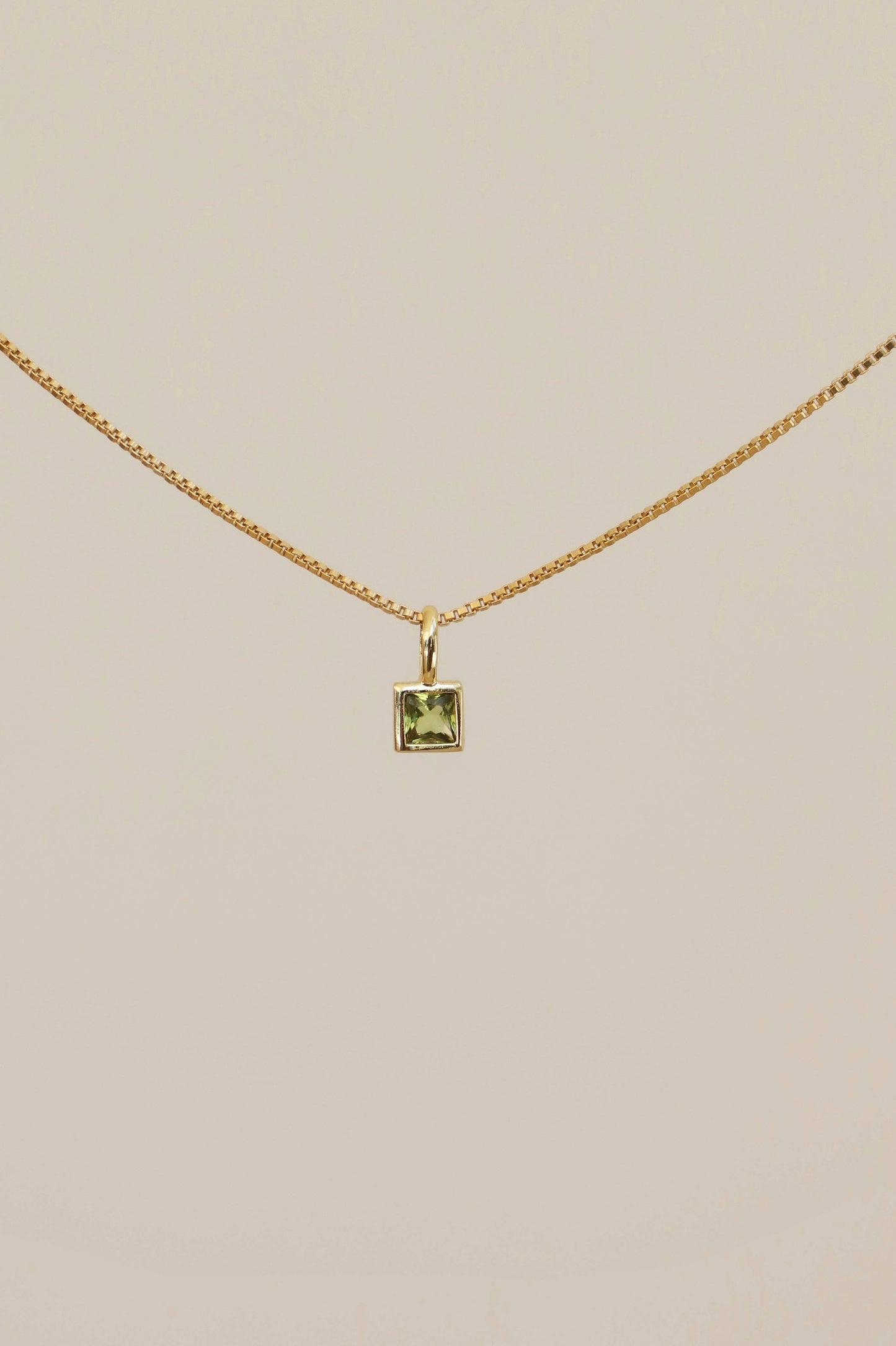 SQUARE BEZEL BIRTHSTONE CHARM