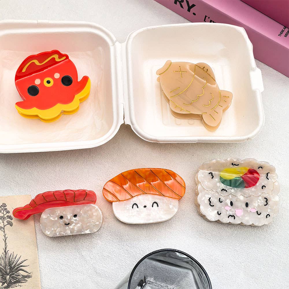 Fun Sushi Series Hair Clip, Octopus Acetate Claw Clip