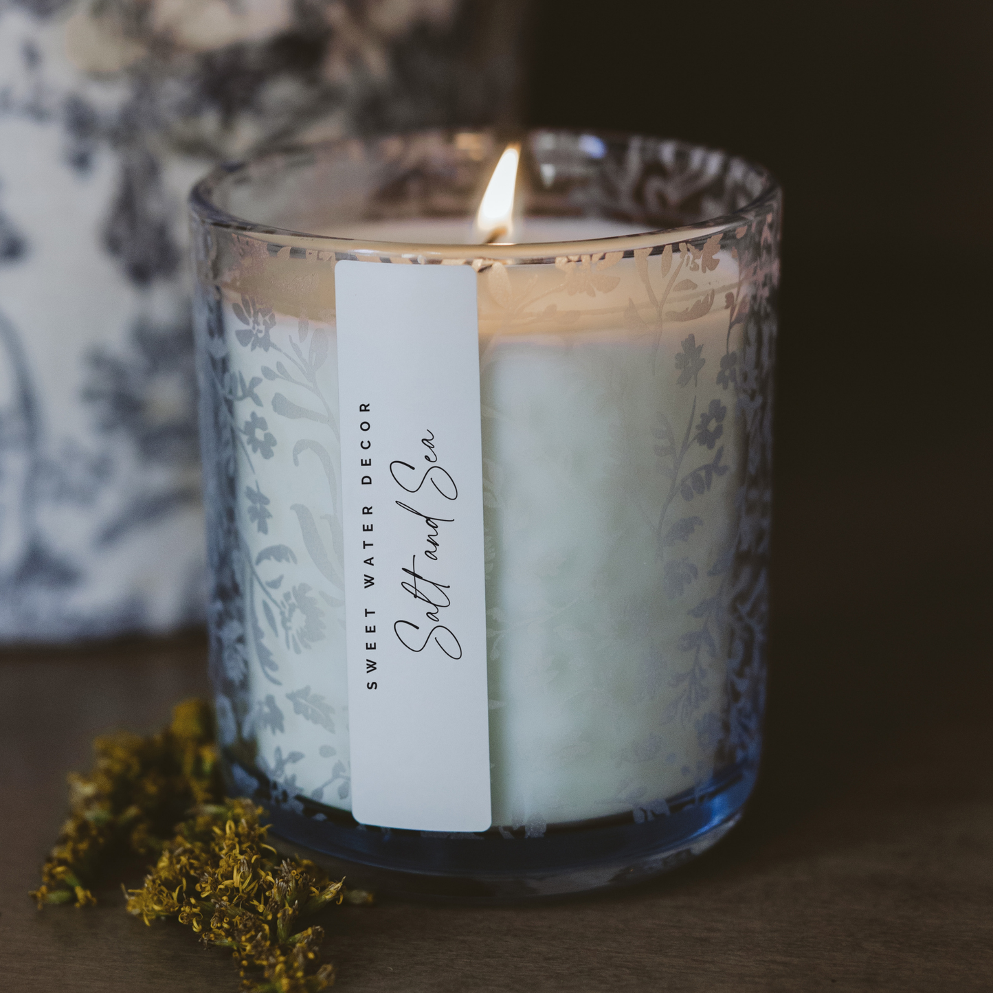 *NEW* Salt and Sea 12 oz Soy Candle, Blue Tinted Jar