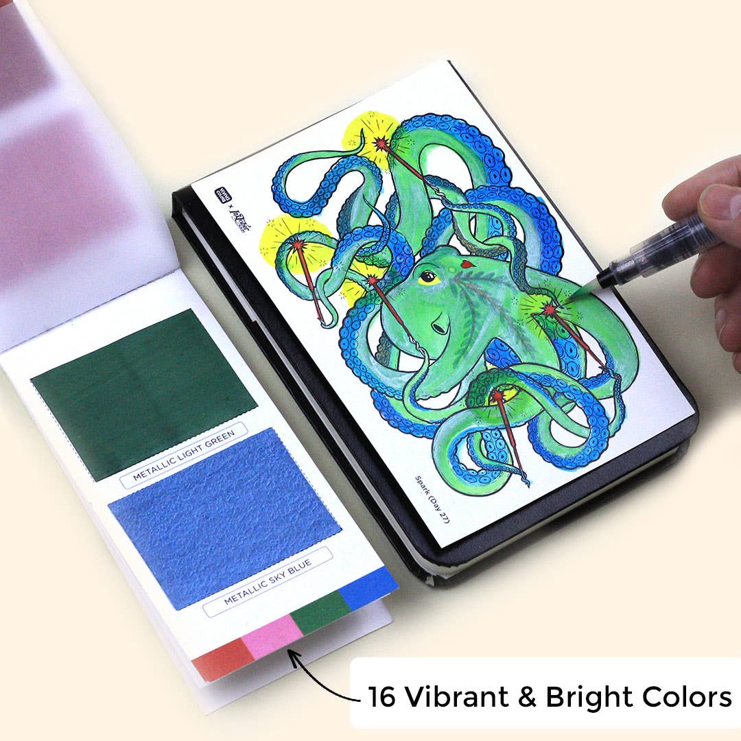 Spring Colorsheets | 16 Watercolors | Metallic Paint