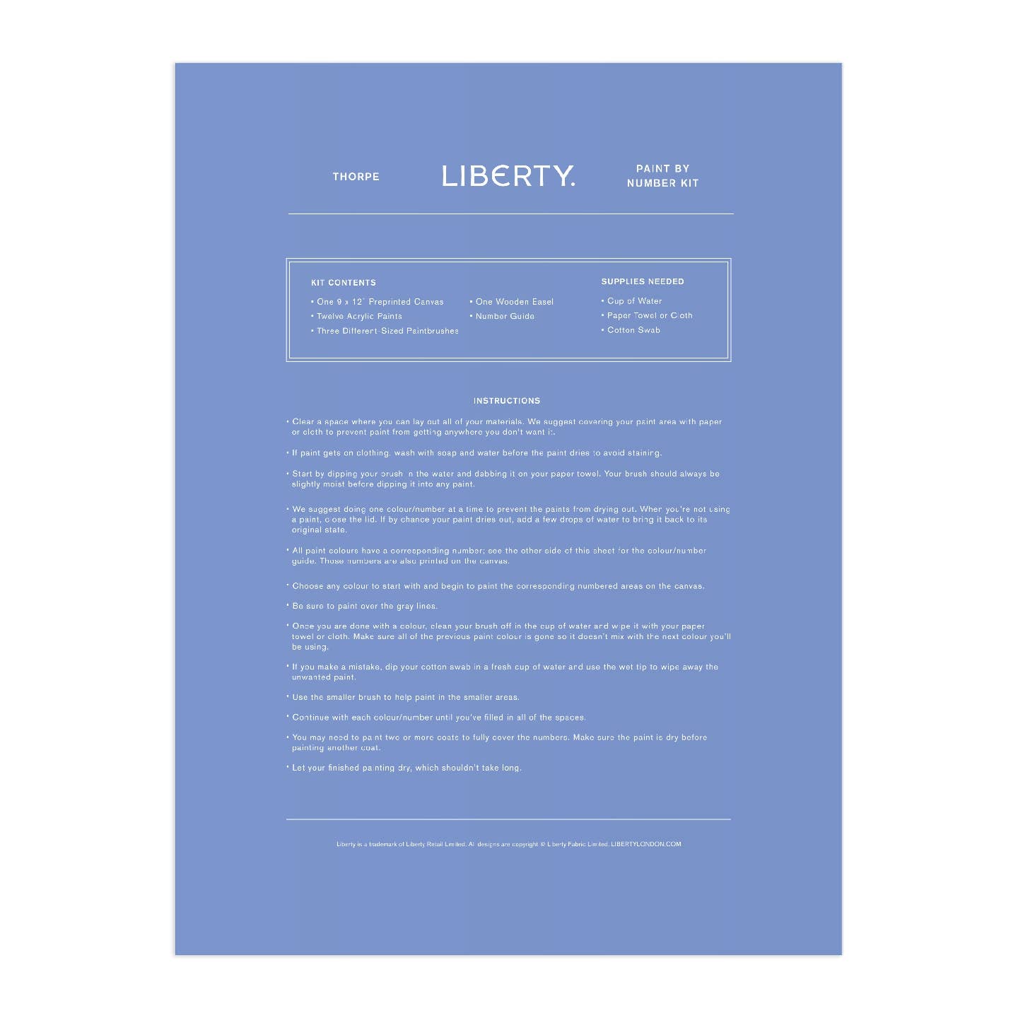 Liberty 9 x 12 Paint by Number Kit Thorpe