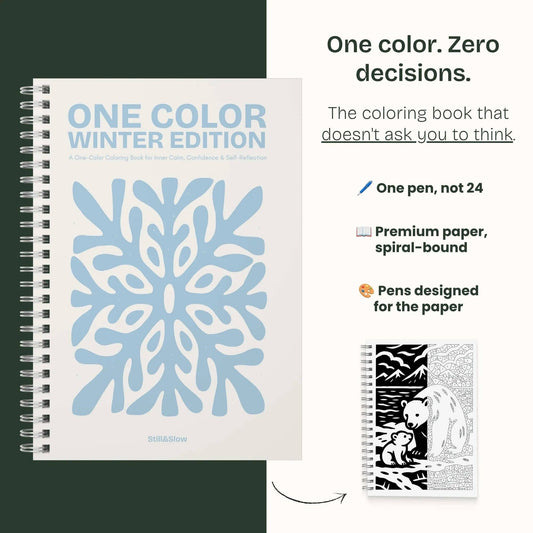 One Color Coloring Book - Winter Edition